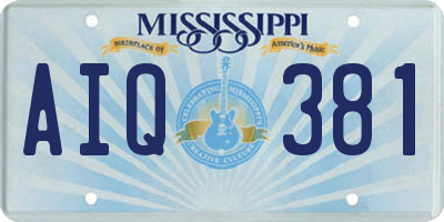 MS license plate AIQ381