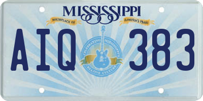 MS license plate AIQ383
