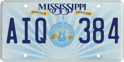 MS license plate AIQ384