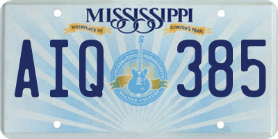 MS license plate AIQ385