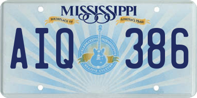 MS license plate AIQ386