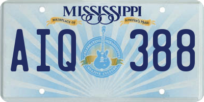 MS license plate AIQ388