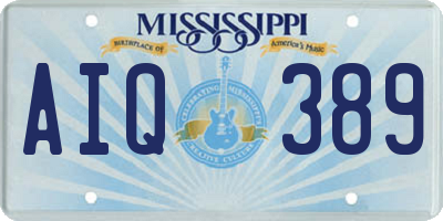 MS license plate AIQ389