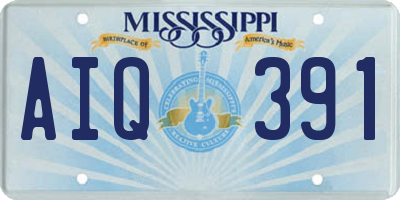 MS license plate AIQ391