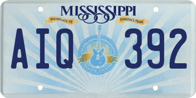 MS license plate AIQ392