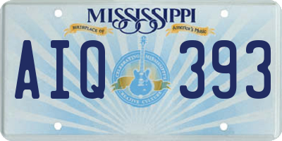 MS license plate AIQ393