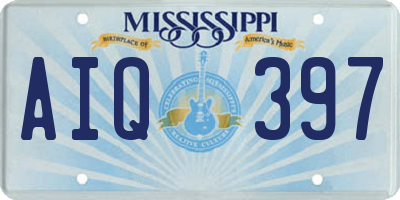 MS license plate AIQ397