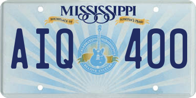MS license plate AIQ400