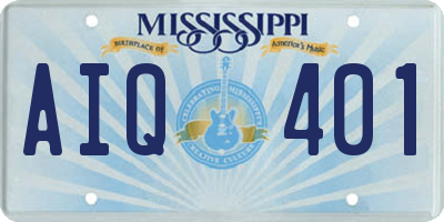 MS license plate AIQ401