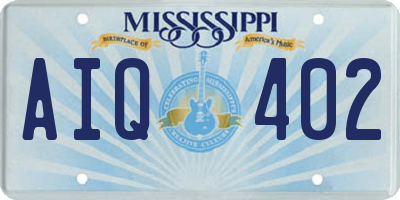 MS license plate AIQ402