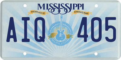 MS license plate AIQ405