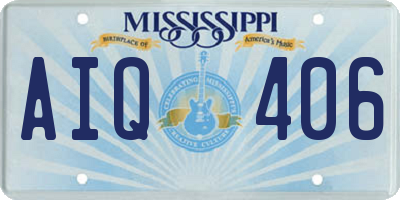 MS license plate AIQ406