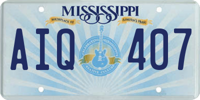 MS license plate AIQ407