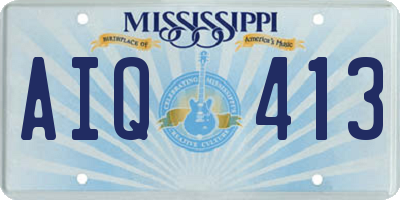 MS license plate AIQ413