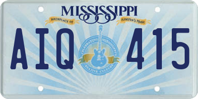 MS license plate AIQ415