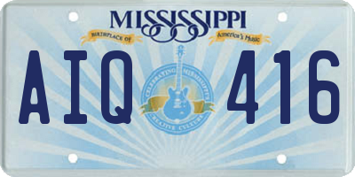 MS license plate AIQ416