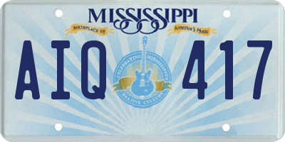 MS license plate AIQ417