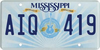 MS license plate AIQ419