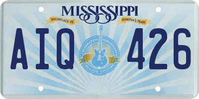 MS license plate AIQ426