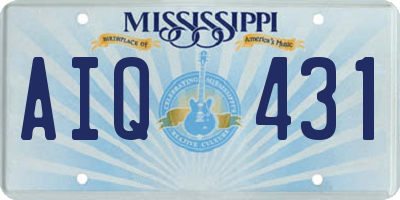 MS license plate AIQ431