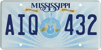 MS license plate AIQ432