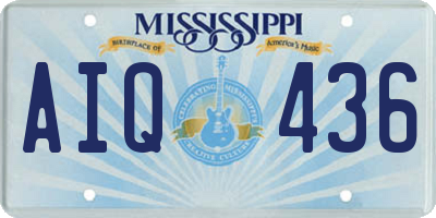 MS license plate AIQ436