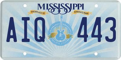 MS license plate AIQ443