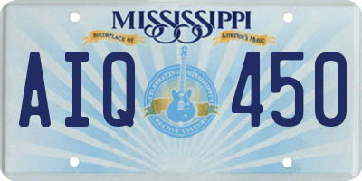 MS license plate AIQ450