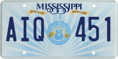 MS license plate AIQ451