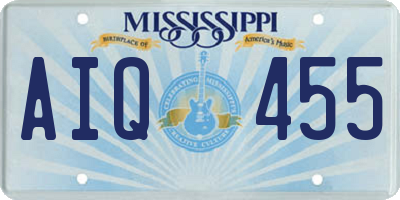 MS license plate AIQ455