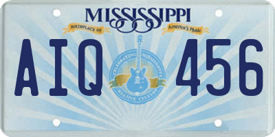 MS license plate AIQ456