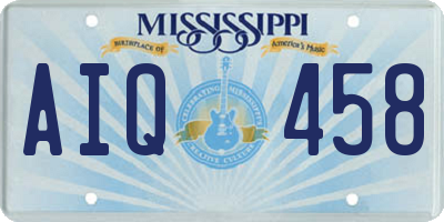 MS license plate AIQ458