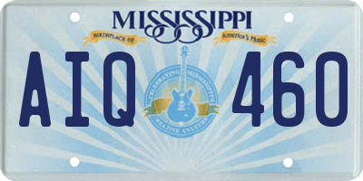 MS license plate AIQ460