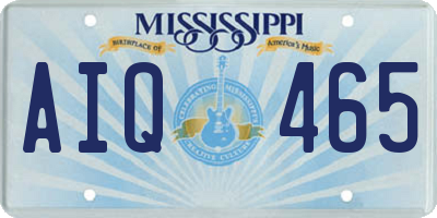 MS license plate AIQ465