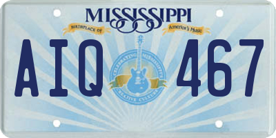 MS license plate AIQ467