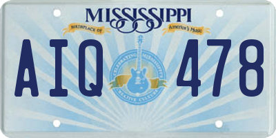 MS license plate AIQ478