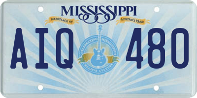 MS license plate AIQ480
