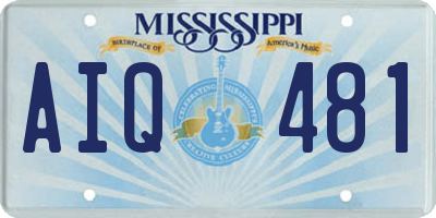 MS license plate AIQ481
