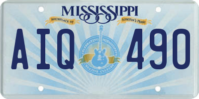 MS license plate AIQ490
