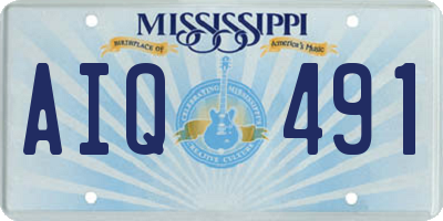 MS license plate AIQ491