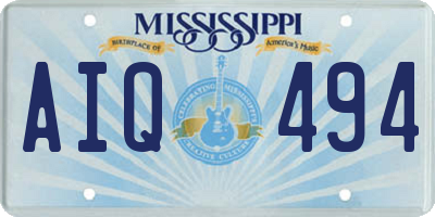 MS license plate AIQ494