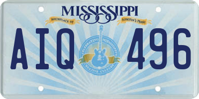 MS license plate AIQ496