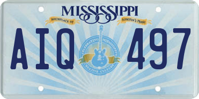 MS license plate AIQ497