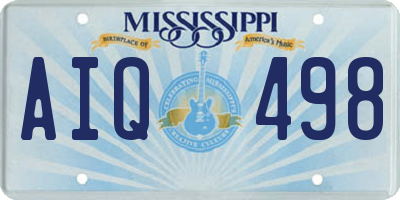 MS license plate AIQ498