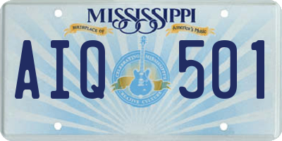 MS license plate AIQ501