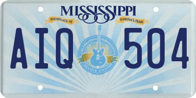 MS license plate AIQ504