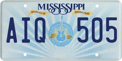 MS license plate AIQ505