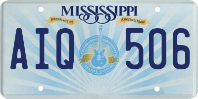 MS license plate AIQ506