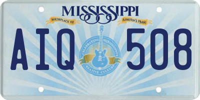 MS license plate AIQ508