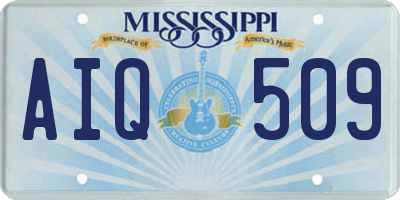 MS license plate AIQ509